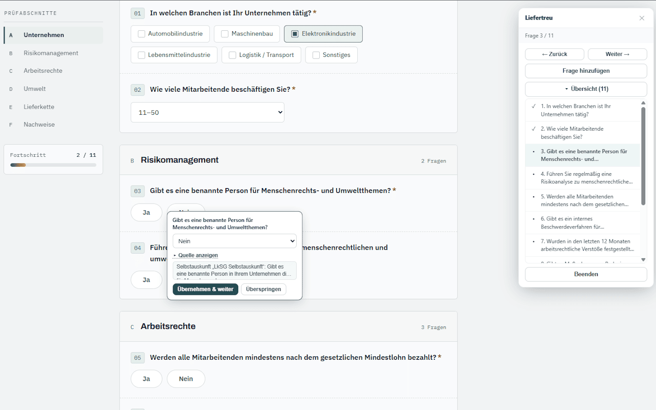 Wird Ihr Unternehmen selbst gefragt? Liefertreu beantwortet mit.
